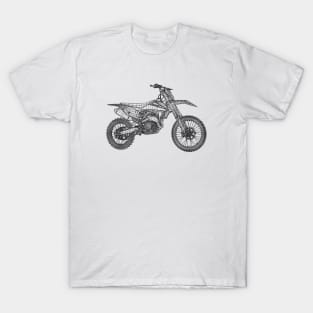 450 SX-F Motorcycles Blueprint Sketch Art T-Shirt
